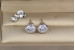 Сережки гвоздики Xuping Jewelry з каменем в обідку 7 мм сріблясті
