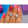 Сережки гвоздики Xuping Jewelry з каменем на чотири кріплення 8 мм золотисті