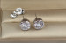 Сережки гвоздики Xuping Jewelry камінь в обідку 8 мм сріблясті