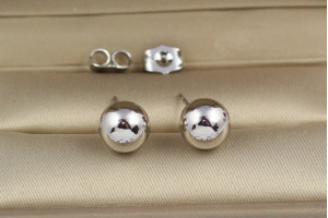 Сережки гвоздики Xuping Jewelry кульки 8 мм сріблясті