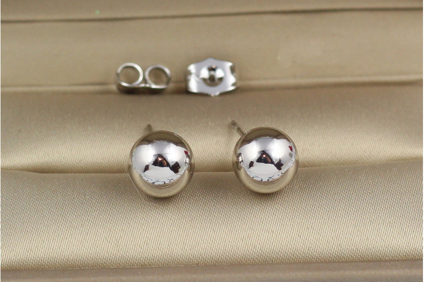 Сережки гвоздики Xuping Jewelry кульки 8 мм сріблясті