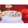 Сережки гвоздики Xuping Jewelry камінь в обідку 9 мм золотисті