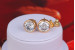 Сережки гвоздики Xuping Jewelry камінь в обідку 10 мм золотисті