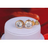 Сережки гвоздики Xuping Jewelry камінь в обідку 10 мм золотисті