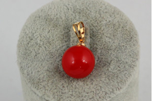 Кулон Xuping Jewelry червона перлина 1,2 см золотистий