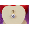 Кулон Xuping Jewelry білий камінь на чотири кріплення 9 мм золотистий