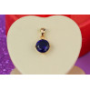 Кулон Xuping Jewelry синій камінь чотири кріплення 10 мм золотистий