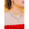Комплект Кольє і сережки Xuping Jewelry Белла сріблястий