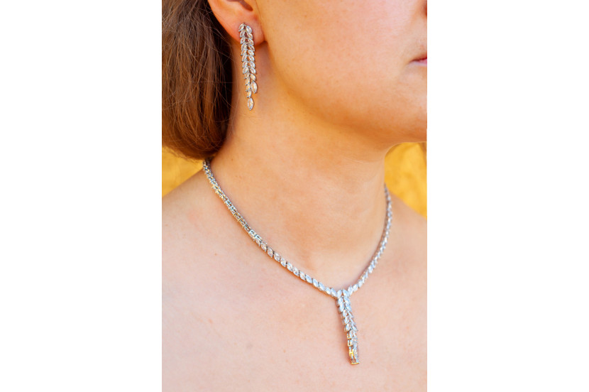 Комплект Кольє і сережки Xuping Jewelry Дебора сріблястий