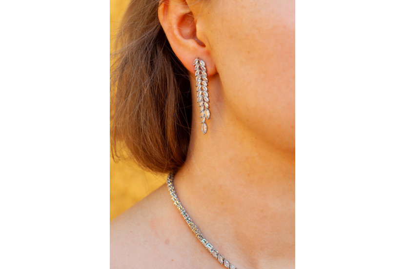 Комплект Кольє і сережки Xuping Jewelry Дебора сріблястий