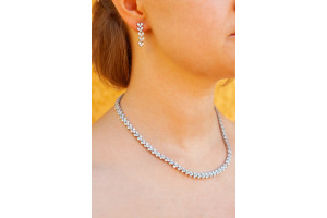 Комплект Кольє та сережки Xuping Jewelry Моніка сріблястий