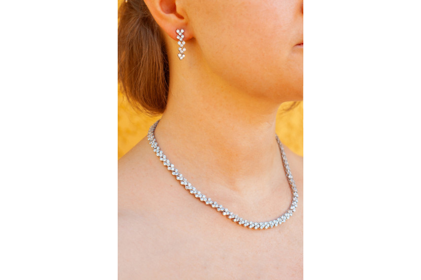 Комплект Кольє і сережки Xuping Jewelry Моніка сріблястий