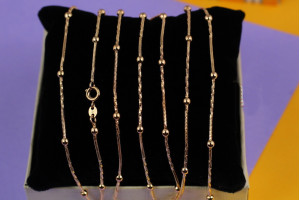 Цепь Xuping Jewelry закручень жгут з кульками 60 см золотистий