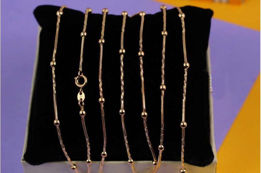 Ланцюг Xuping Jewelry закручений джгут з кульками 60 см золотистий