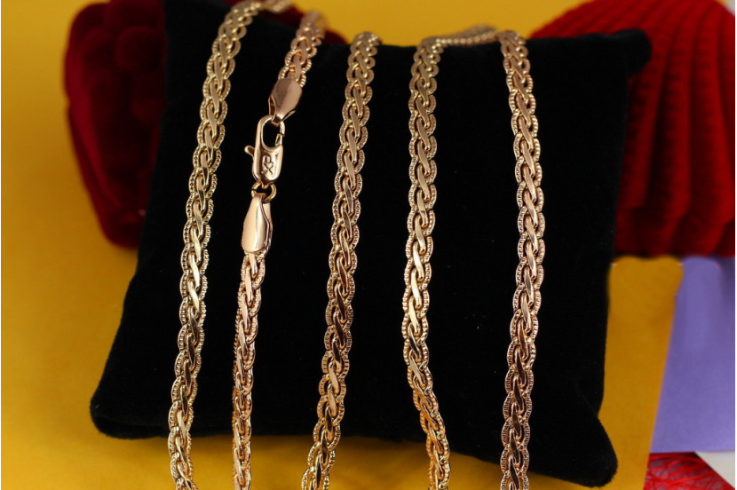 Ланцюг Xuping Jewelry косичка 60 см 4 мм золотистий
