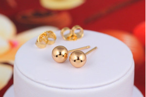 Сережки гвоздики Xuping Jewelry кульки 6 мм золотисті