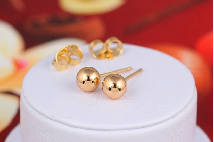 Сережки гвоздики Xuping Jewelry кульки 6 мм золотисті