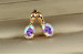 Сережки Xuping Jewelry хамелеони з овальними каменями 1,6 см золотисті