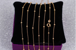 Цепь Xuping Jewelry якорний 45 см 1 мм з кульками 3 мм золотистий Цепь Xuping Jewelry якорний 45 см 1 мм з кульками 3 мм золотистий