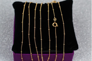 Цепь Xuping Jewelry панцирний 45 см 1 мм з кульками 2 мм золотистий