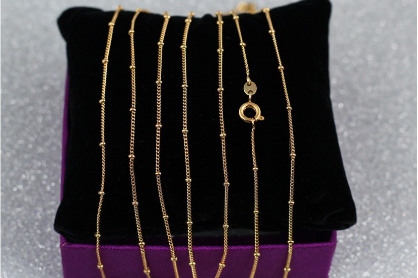 Ланцюг Xuping Jewelry панцирний 45 см 1 мм з кульками 2 мм золотистий