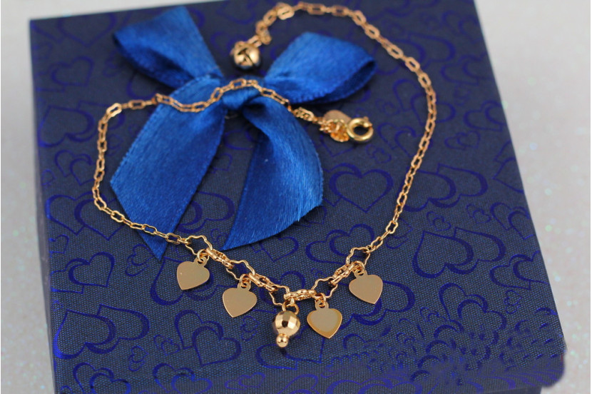Браслет Xuping Jewelry на ногу з піками 25 см 1 мм золотистий