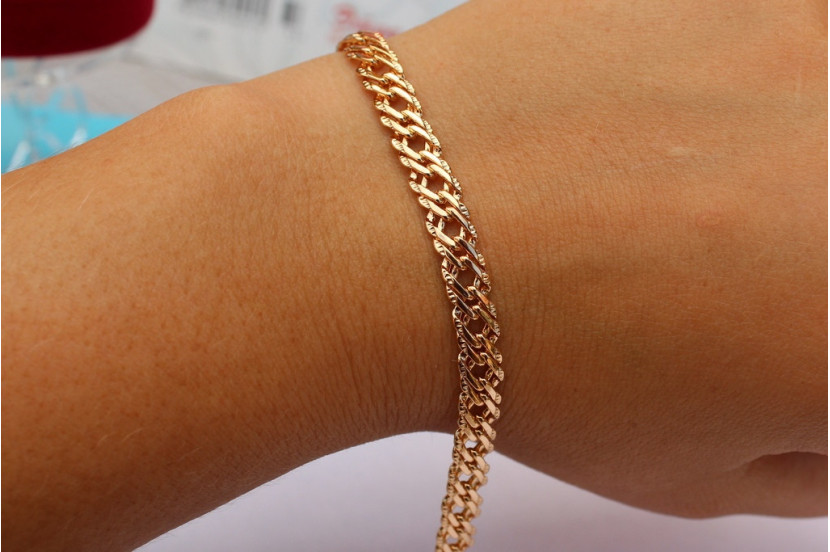 Браслет Xuping Jewelry ромб з огранюванням 21 см 5 мм золотистий