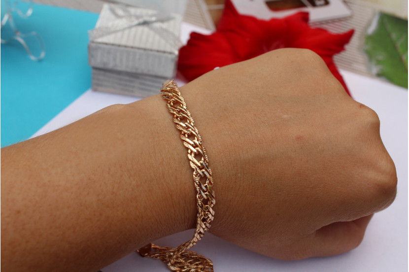 Браслет Xuping Jewelry ромб з огранюванням 19 см 6 мм золотистий