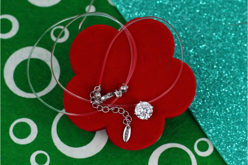 Леска Xuping Jewelry камінь 8 мм 40 см додаток 5 см срібляста