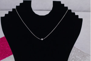 Набір Xuping Jewelry ланцюг з кулькою 6 мм 45 см додаток 5 см сріблястий