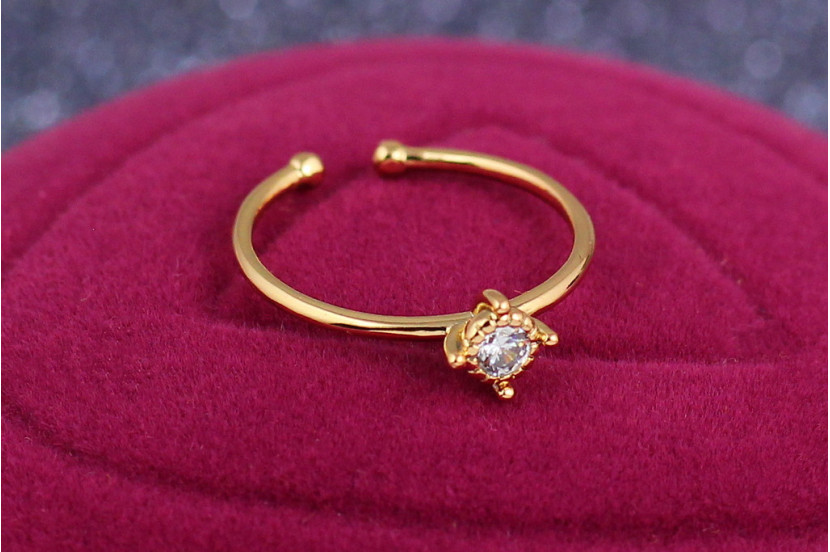 Кільце Xuping Jewelry дитяче розсувне з каменем 3 мм р 14 і більше золотисте