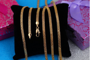 Цепь Xuping Jewelry новий бісмарк 45 см 3.5 мм золотистий