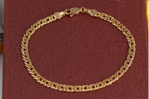 Браслет Xuping Jewelry ромб із огранюванням 17 см 4 мм золотистий