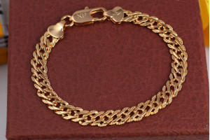 Браслет Xuping Jewelry ромб із огранюванням 21 см 6 мм золотистий