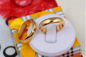 Обручне кільце Xuping Jewelry класика 5 мм 15,16,17,18,19,20,21,22,23,24 золотисте 18