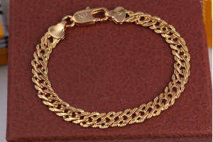 Браслет Xuping Jewelry ромб із огранюванням 19 см 6 мм золотистий