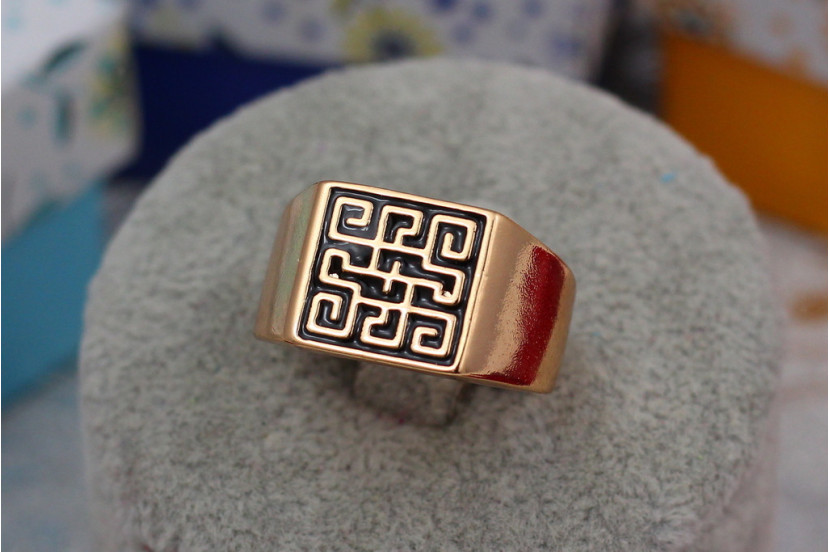 Печатка Xuping Jewelry 21 квадратна лабіринт золотиста