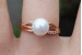 Кільце Xuping Jewelry з перлами 7 мм р 19 золотисте
