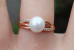 Кільце Xuping Jewelry з перлами 7 мм р 19 золотисте