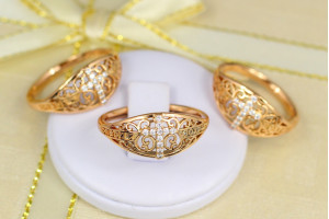 Кільце Xuping Jewelry врятуй і збережи з хрестиком р 16 золотисте