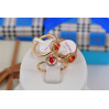 Кільце Xuping Jewelry дитяче з круглим червоним каменем р12 золотисте