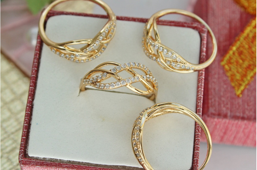 Кільце Xuping Jewelry плетінка р 16 золотисте