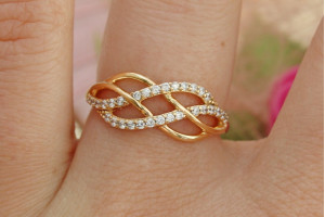 Кільце Xuping Jewelry плетінка р 17 золотисте