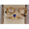 Кільце Xuping Jewelry тонке боки вигнуті з синім каменем 6 мм р 17 золотисте