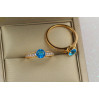 Кільце Xuping Jewelry з блакитним каменем р 18 золотисте