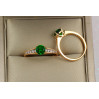 Кільце Xuping Jewelry з зеленим каменем р 16 золотисте