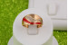 Кільце Xuping Jewelry широке гладке з червоною смугою р 16 золотисте