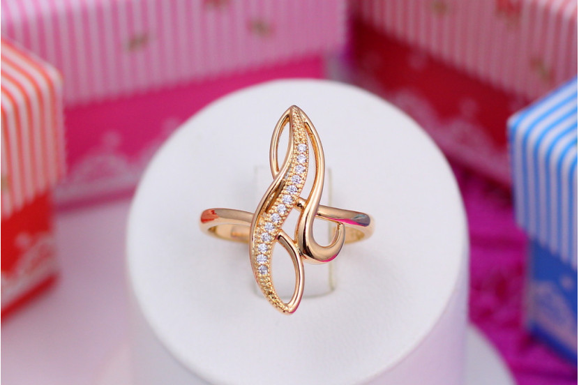 Кільце Xuping Jewelry перстень витий з камінням р 16 золотисте
