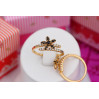 Кільце Xuping Jewelry змійка з квіточкою чорні камені р 19 золотисте