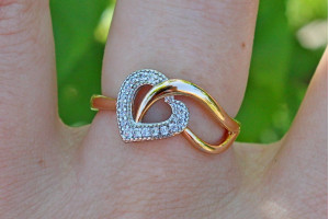 Кільце Xuping Jewelry з родієм серце р 19 золотисте